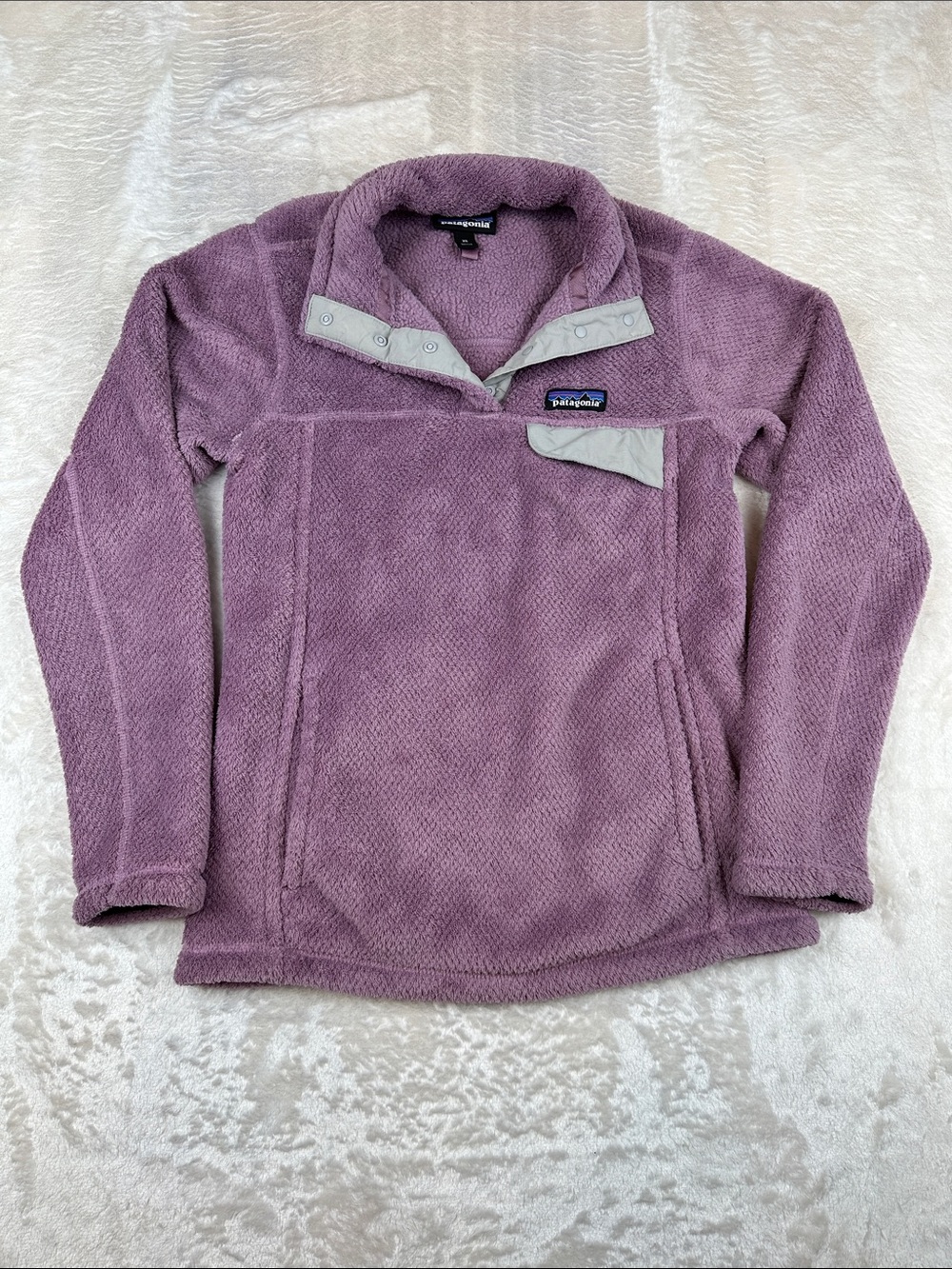 Patagonia Women’s Re-Tool Snap-T Pullover XS Verbena Purple Polartec 25443